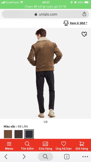 Áo da lộn nam uniqlo