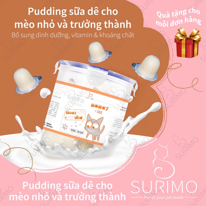 Pudding Sữa Dê Bổ Sung Canxi Và Lợi Khuẩn Cho Mèo - viên 15g
