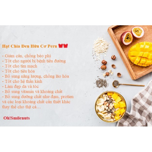 Hạt chia -Hạt chia đen Úc Black Bag - TÚI 500gr - RẤT TỐT CHO VIỆC GIẢM CÂN - DATE MỚI