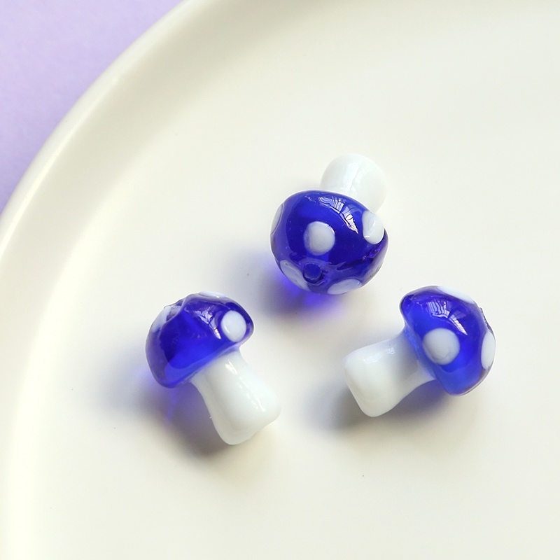 Hạt thủy tinh hình nấm hoạt hình nhiều màu sắc dùng làm trang sức