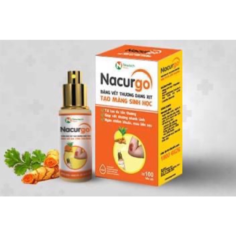 Nacurgo chai xịt 12 mililitre giúp thúc đẩy quá trình tái tạo tế bào da, bảo vệ da, ngăn ngừa vi khuẩn.