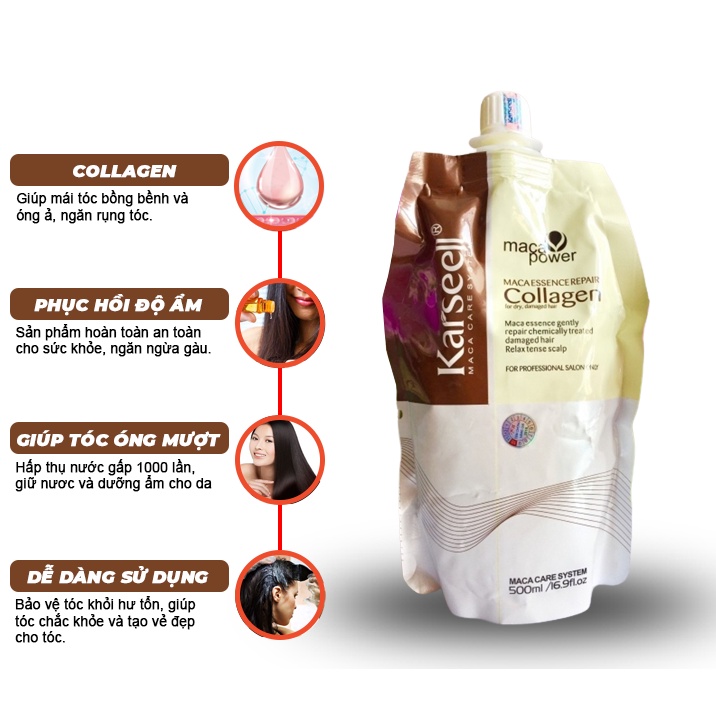 Kem Ủ Tóc COLLAGEN KASEELL 500 ML - Ủ Dưỡng Tóc Collagen Lamyra