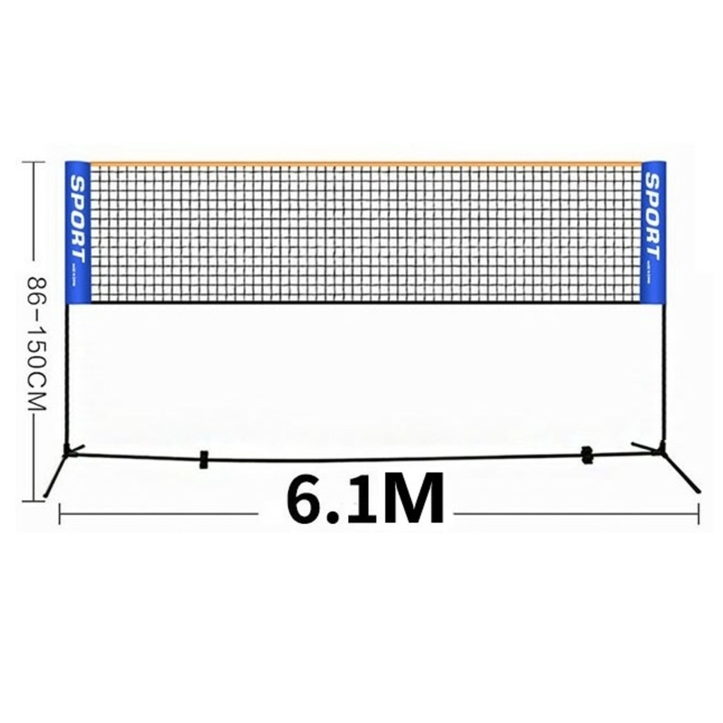 Lưới cầu lông đôi 6.1 x 0.76m chuẩn thi đấu
