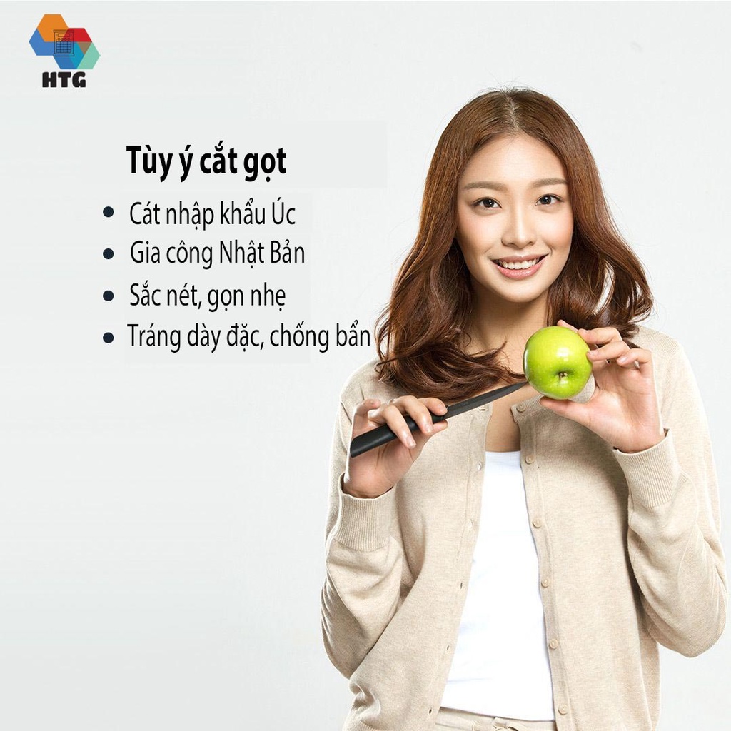 Bộ 4 Dao Nhiệt Gốm Nano Chống Dính Cắt Lát Thịt Cá, Trái Cây, Hoa Quả Xiaomi Huohou Hu0010 Hàng Chính Hãng
