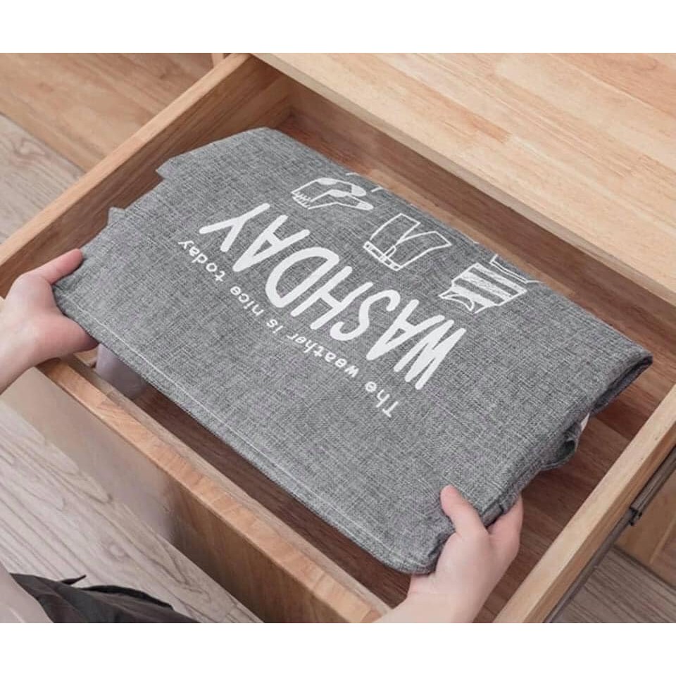 Túi vải WASHDAY 75L đựng chăn màn quần áo dáng vuông có thể gấp gọn tiện lợi