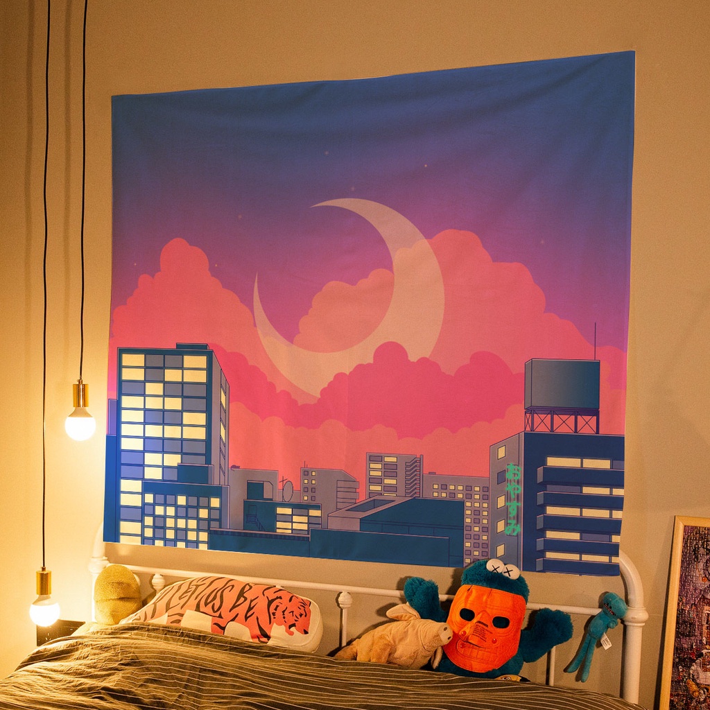 Tranh Vải Treo Tường Trang Trí Phòng Ngủ Họa Tiết Hoạt Hình Xinh Xắn