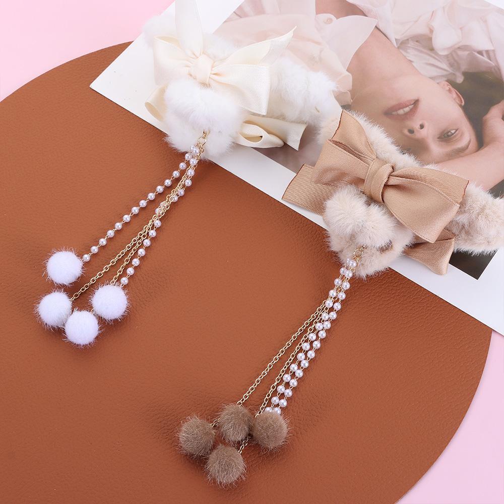 MELODG Kẹp Tóc Đuôi Ngựa Đính Nơ Thời Trang Thu Đông