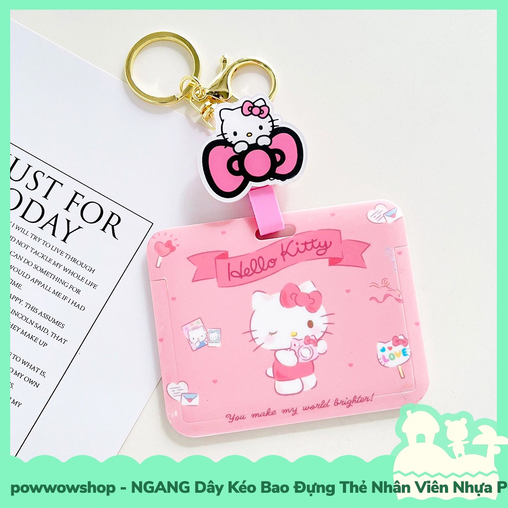 [Sẵn VN - Hỏa Tốc] Dây Kéo Bao Đựng Thẻ Nhân Viên NGANG Nhựa PC + Acrylic Phong Cách Nhân Vật Hoạt Hình Sanrio