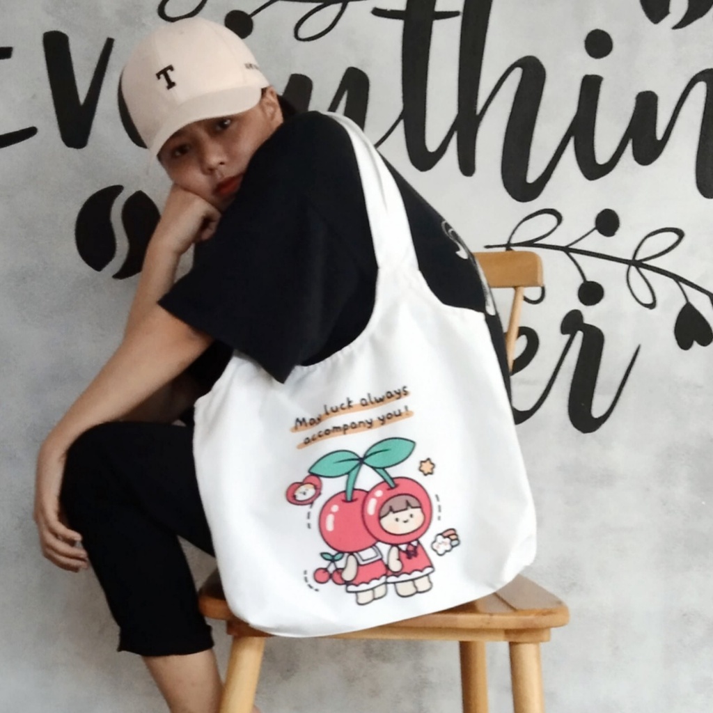 Túi note hàn quốc, vải canvas 100% poli cao cấp, phong cách thời trang ulzzang, có khoá miệng xịn xò CÔ GÁI CÀ CHUA K9