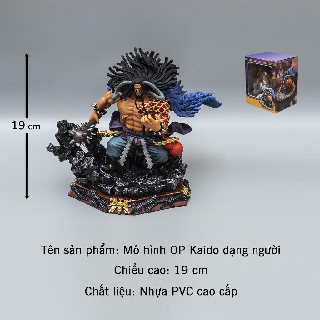 Mô hình One Piece tứ hoàng Kaido dạng người cao 19cm - Mô hình trang trí One Piece Figure Kaido bách thú Haki Shop