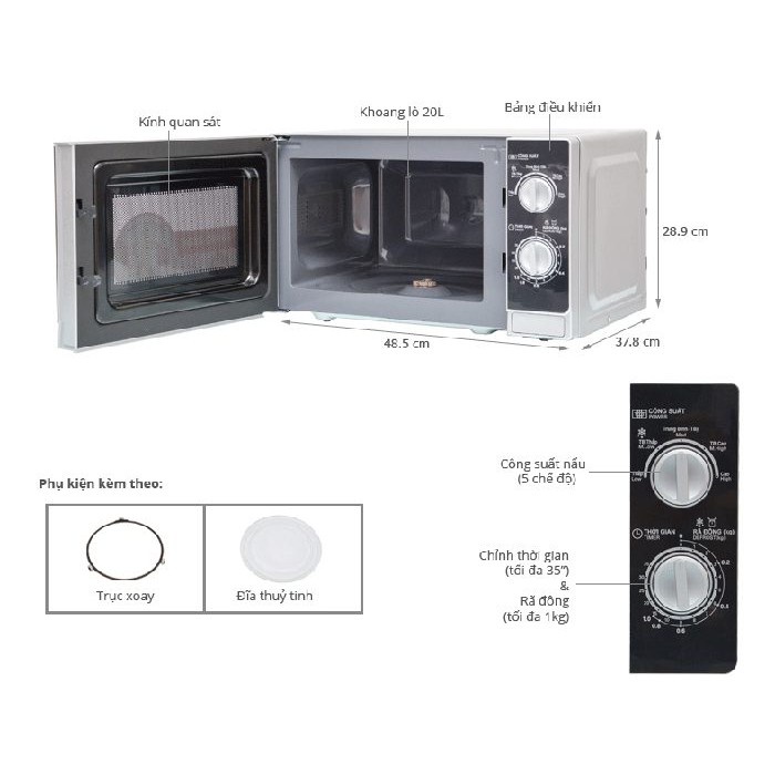 Lò Vi Sóng Sharp 20 Lít Viba 800W - Bảo hành 12 tháng chính hãng