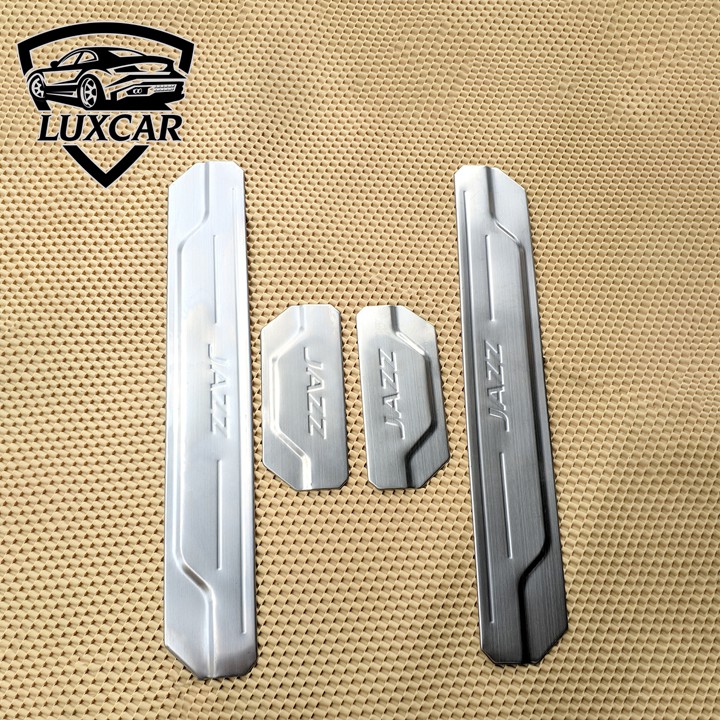 Ốp bậc cửa xe HONDA JAZZ- Chất liệu INOX cao cấp LUXCAR