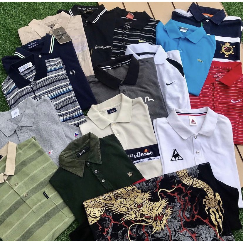 Áo Polo 2hand Unisex Cổ Tròn Hàng Hiệu Vintage Premium Cotton Cực Chất Siêu Đẹp Chọn Mẫu Form Rộng