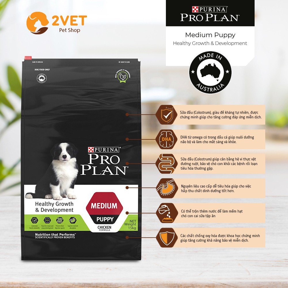 Hạt Khô Purina Pro Plan - Bổ Sung Thêm Nhiều Dinh Dưỡng - Giúp Cún Ăn Ngon Nhanh Phát Triển - Túi 2,5Kg