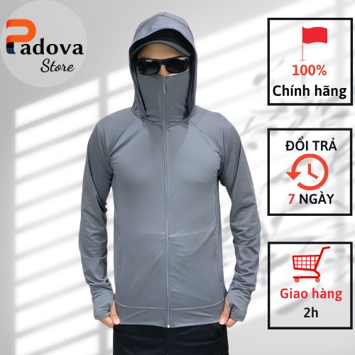 Áo chống nắng nam kéo cao che mặt, tay áo dài che mu bàn tay chống tia UV  thông hơi, thoáng mát PADOVA - PV02 | BigBuy360 - bigbuy360.vn