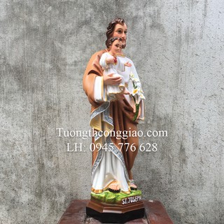Tượng Thánh Giuse Bế Chúa con 60cm