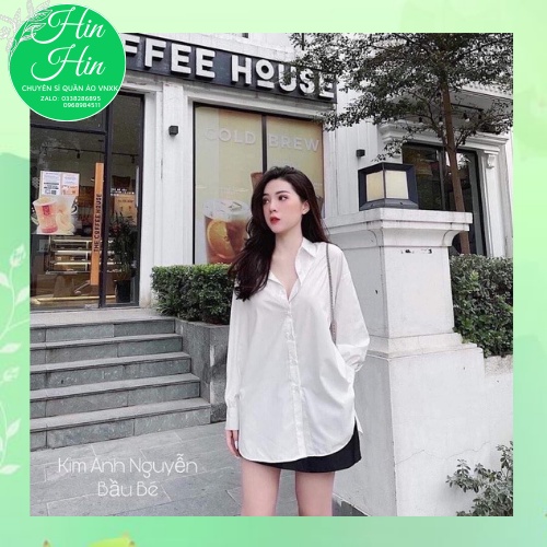 Áo sơ mi trắng #Áo Sơ mi suông vạt lệch siêu hot - hinhin