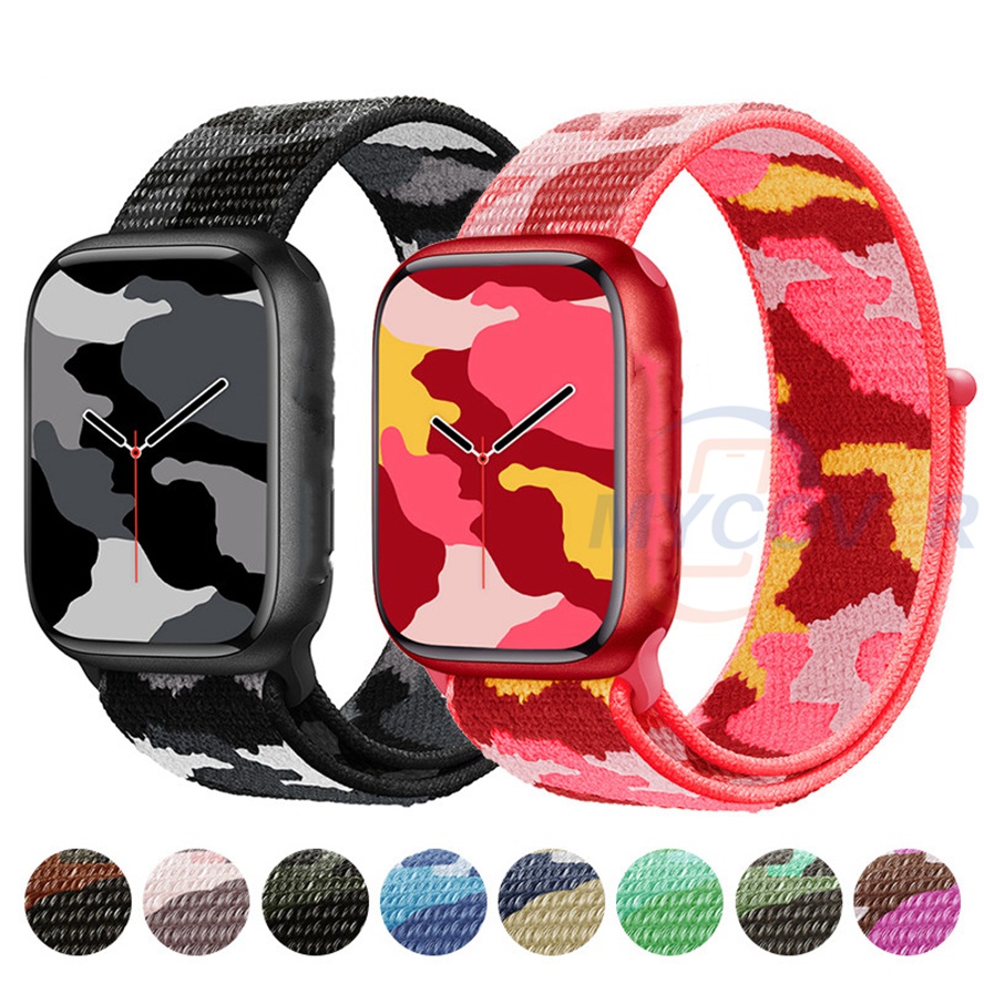 Dây Đeo Nylon Họa Tiết Rằn Ri Cho Đồng Hồ Thông Minh iWatch Series 7 6 SE 5 4 3 2 1 41mm 45mm 44mm 40mm 42mm 38mm