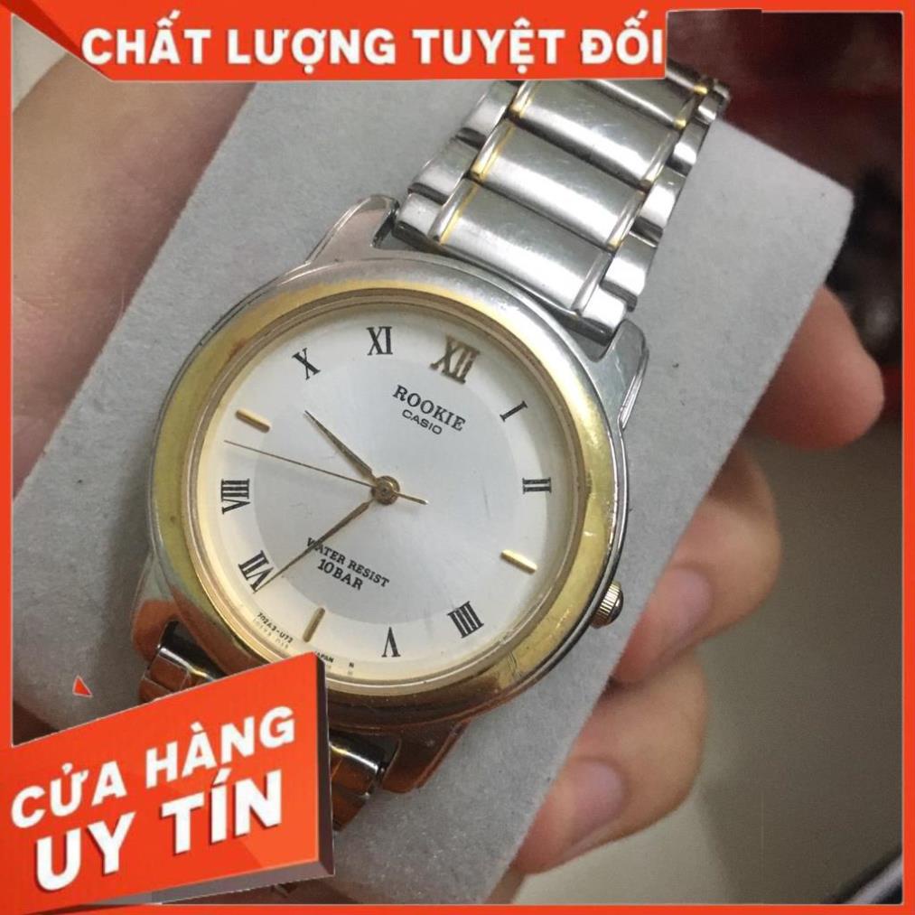 Đồng hồ nữ thời trang ROOKIE thương hiệu CASIO hàng si Nhật chính hãng kim vàng , số la mã