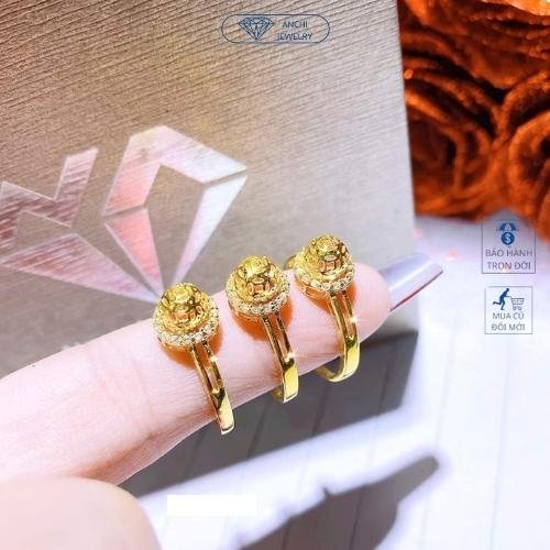 Nhẫn kim tiền mặt cầu tròn nhẫn nữ gold mẫu mới 2022