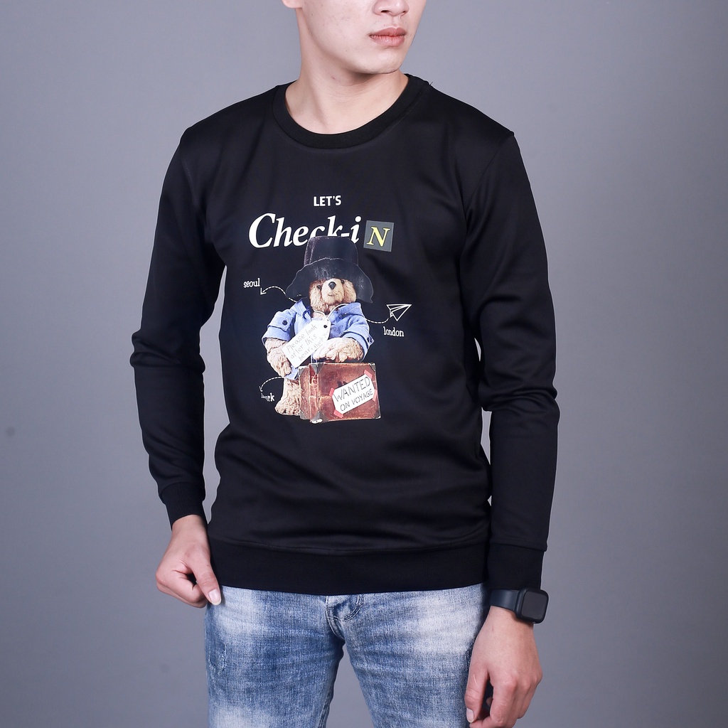 Áo Thu Đông Nam Nữ In Teddy Check In - Chất Poly Dày Dặn Mềm Mịn- MÃ TD76