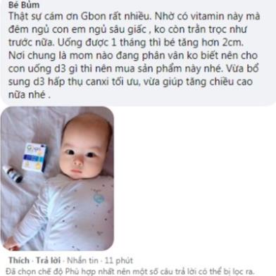 Vitamin D3 K2 GBON – Giúp hấp thụ Canxi, giảm vặn mình quấy khóc, giúp phát triển xương răng cho bé (10ml)