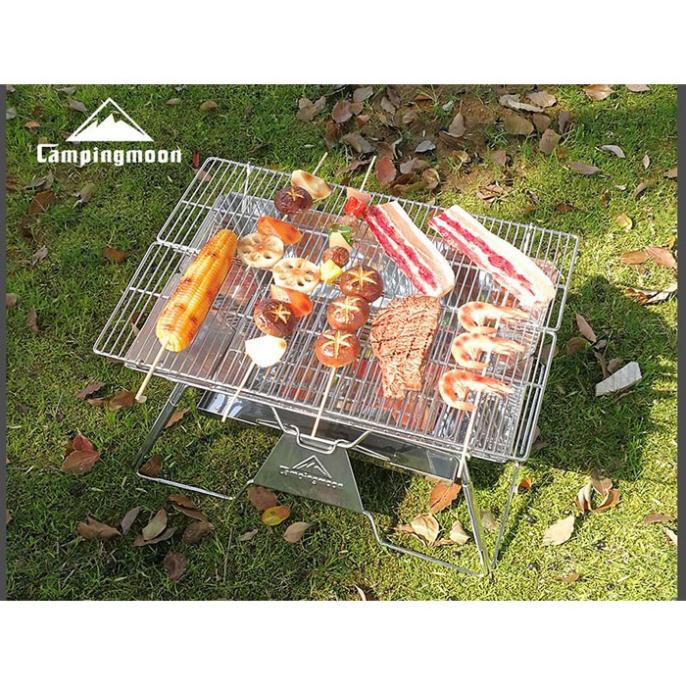 BẾP NƯỚNG THAN HOA DÃ NGOẠI, CẮM TRẠI, INOX 304, CHỊU NHIỆT, AN TOÀN CAMPINGMOON M-T3 ( 7-8 NGƯỜI )