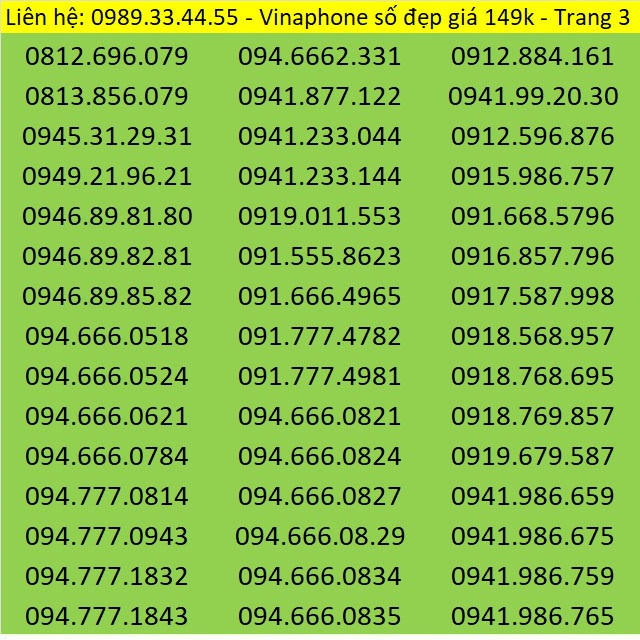 Sim số Vinaphone giá rẻ