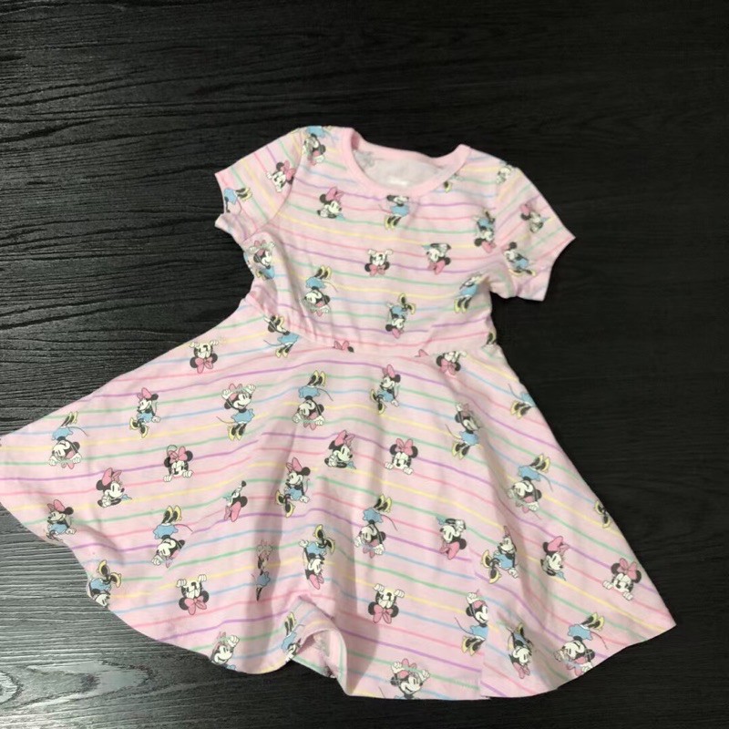 Váy bé gái Minnie bé gái 2-6 tuổi Đầm bé gái hình mickey chất cotton xuất dư 0521