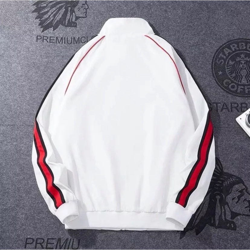 Áo Khoác Dù Nam Nữ 2 Lớp Dây Kéo Phong Cách Hàn Quốc Phối 2 Sọc Tay Áo Siêu Hót Trend 2022_AM