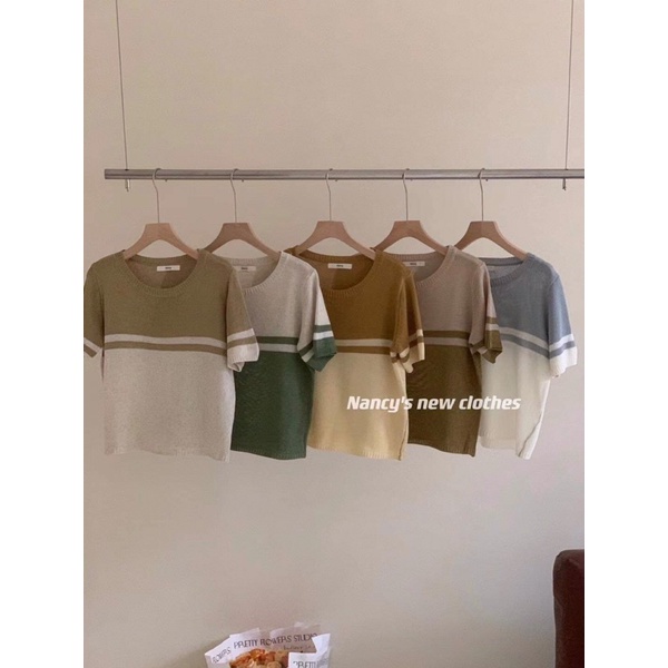 [Ảnh thật/Videp]Áo mongtoghi Nancy pha hai màu cực bắt mắt Áo len dày dặn hàng Quảng Châu