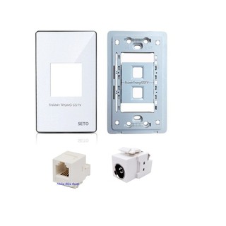 Mặt nạ âm tường 2 cổng (Mạng - thoại -TV) Ổ cắm mạng âm tường