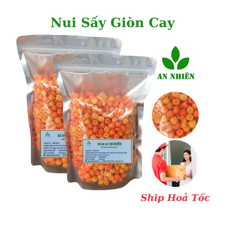 Nui sấy giòn cay An Nhiên, đồ ăn vặt thơm ngon hấp dẫn