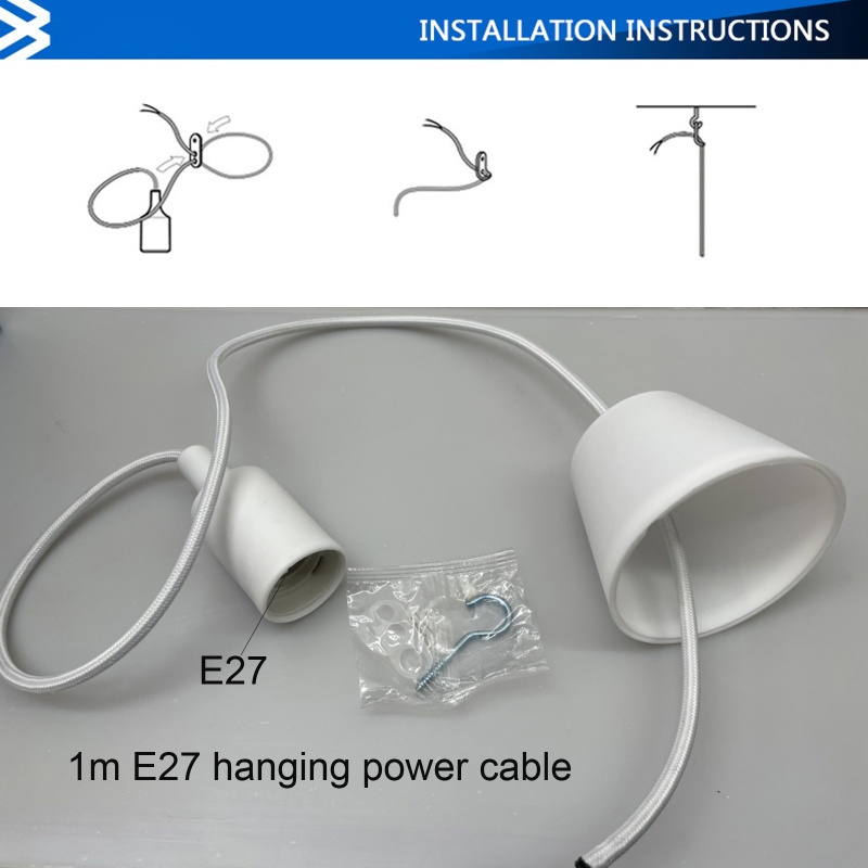 Quạt Trần Đèn LED E27 2 Trong 1 30W Kèm Dây Cáp 1m E27 AC 85V-265V Cho Phòng Ngủ / Văn Phòng