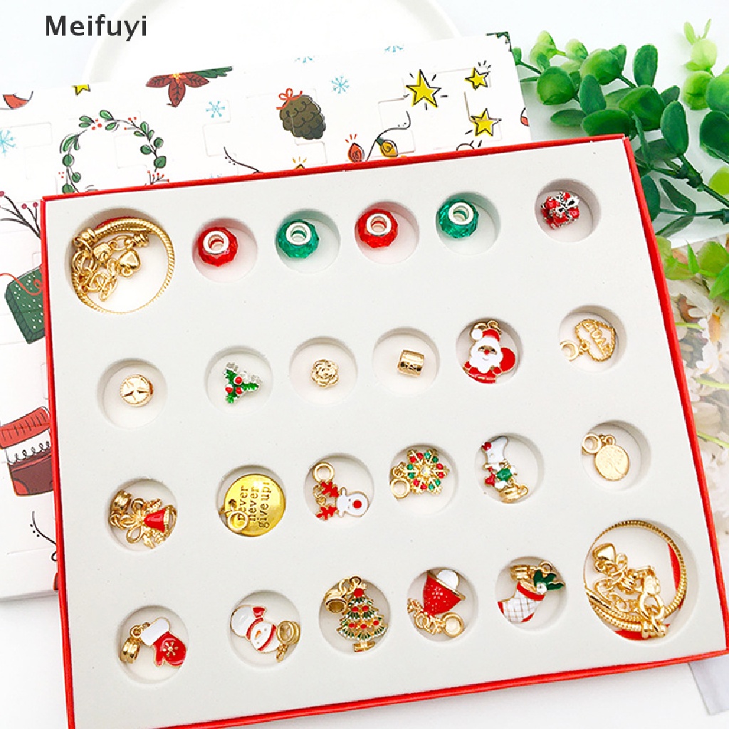 Hộp Quà Giáng Sinh Gồm 24 Món Gồm Vòng cổ / Lịch / Lịch / Vòng Tay DIY