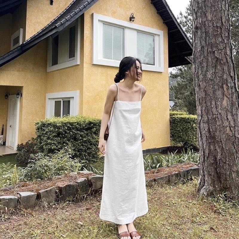 𝙏𝙝𝙮𝙩𝙝𝙮 𝘿𝙧𝙚𝙨𝙨 - Đầm midi linen