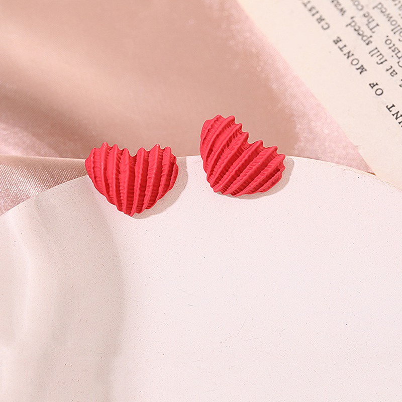 Khuyên tai bạc hình trái tim không gây dị ứng thời trang cho nữ