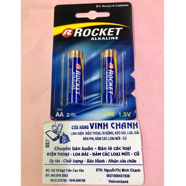 Combo 2 vỉ pin 1.5v AA Rocket LR6