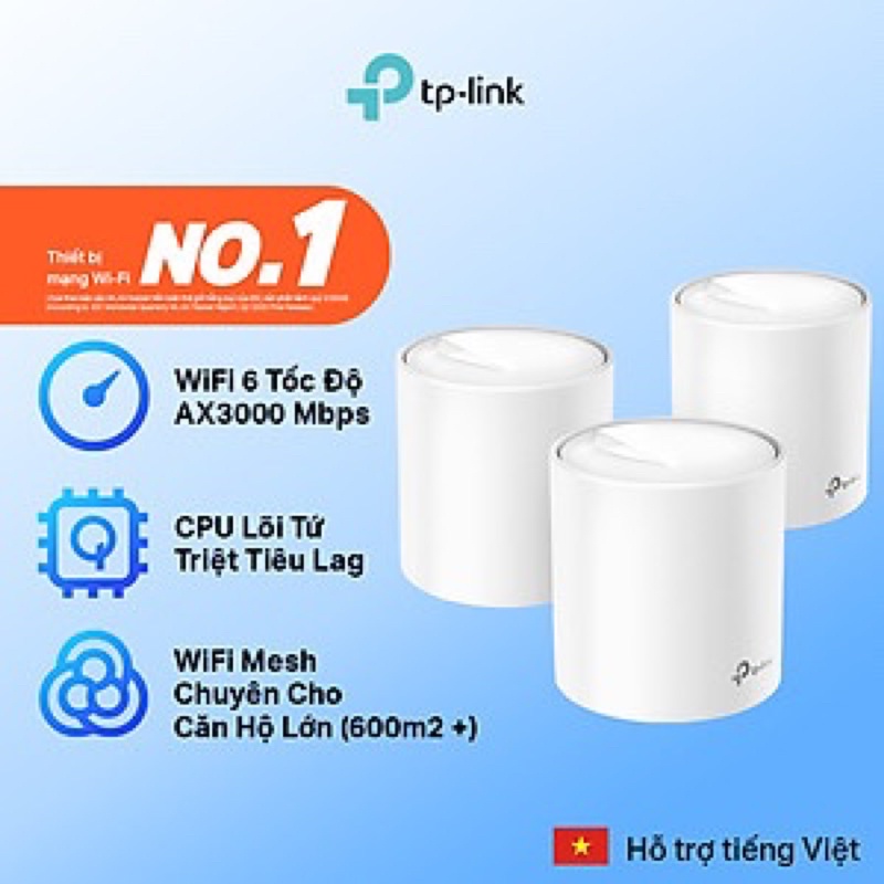 🍁Hệ thống mesh wifi cao cấp Tp-Link Deco X60 Wifi 6 AX3000  Wifi Mesh