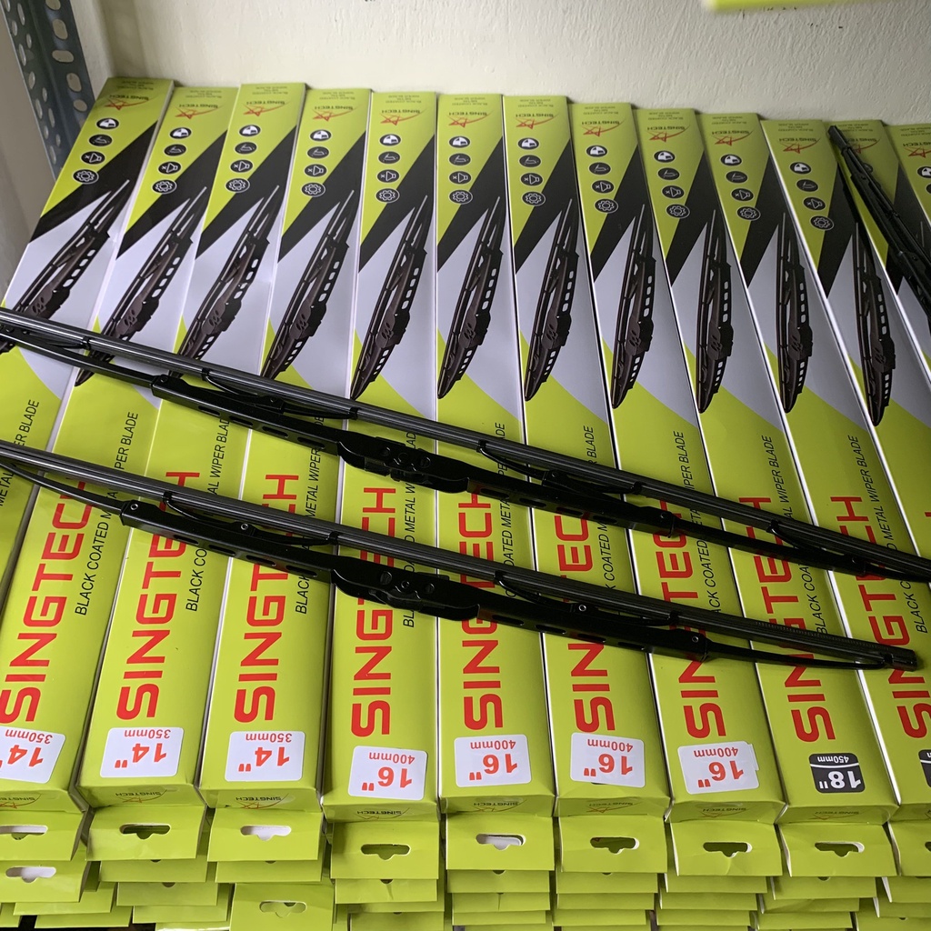 Gạt mưa ô tô SINGTECH chính hãng - Cần gạt nước ô tô XƯƠNG SẮT CAO CẤP lưỡi silicon đủ kích thước phù hợp mọi loại xe