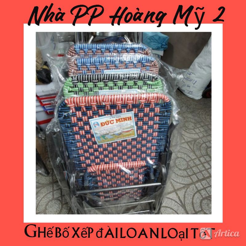 Ghế bố xếp dây đài loan loại tốt - Ống vuông