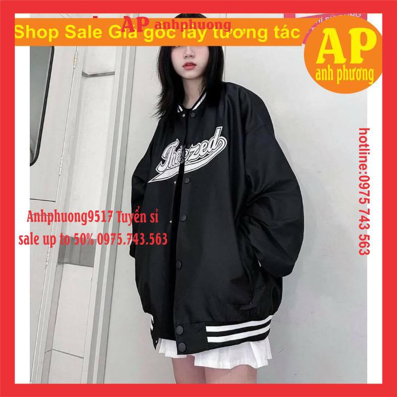 (Rẻ Vô Địch) Áo Bomber gió THE ZED in ngực ❤ Áo khoác jacket form thụng nam nữ unisex phong cách Hàn Quốc