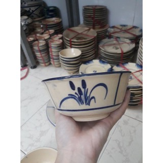 1 chục Tô sành nhỏ kiểu xưa vẽ cá trê cỏ đồng hàng cao cấp/Chén cua