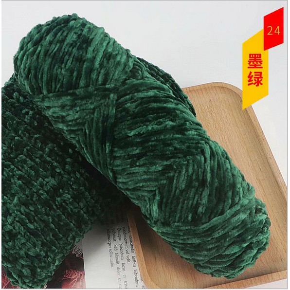 Cuộn 100g Len Nhung Chenillen 41 Màu Mềm Mịn Đan Móc Khăn Choàng, Áo Len, Mũ Len
