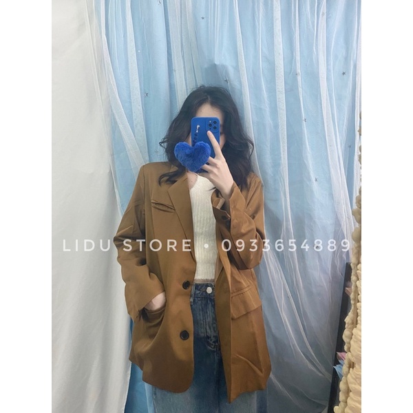 ÁO BLAZER - ÁO VEST MÀU DA BÒ VINTAGE ẢNH THẬT SHOP CHỤP