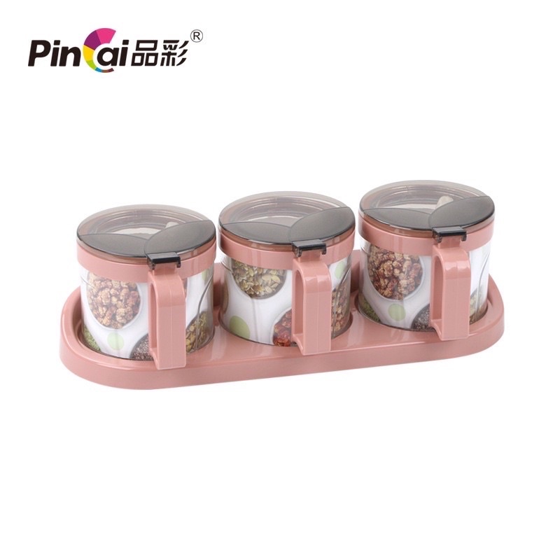 [ẢNH  THẬT  + VIDEO]Bộ 3 Gia Vị Thủy Tinh Cao Cấp  - Bộ 3 GIa Vị Thủy TInh Có Thìa