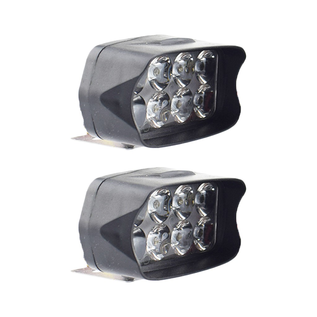 Bộ 2 Đèn Pha 8 Bóng Led 12v 12w Bubb Shop61 6500k Siêu Sáng