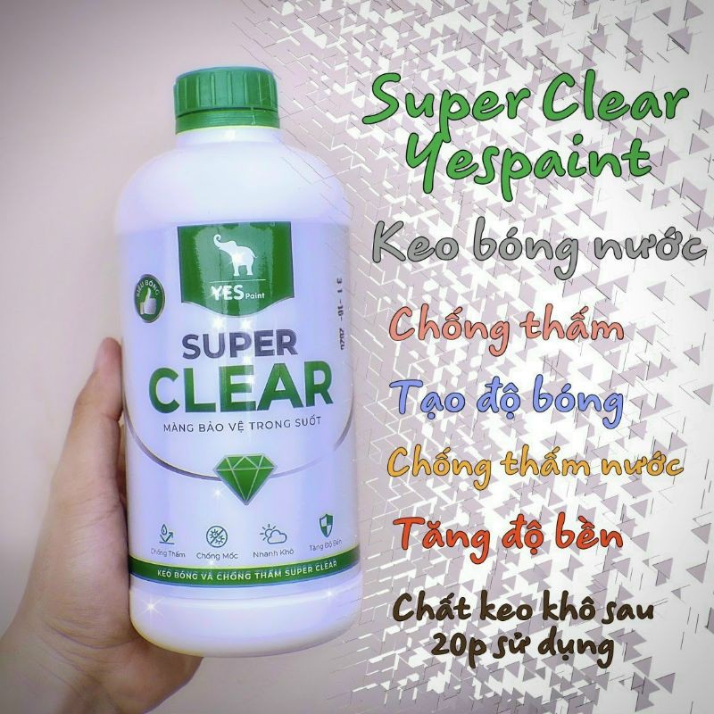 Keo bóng nước Super Clear 1 lít 1 thùng (16 chai)