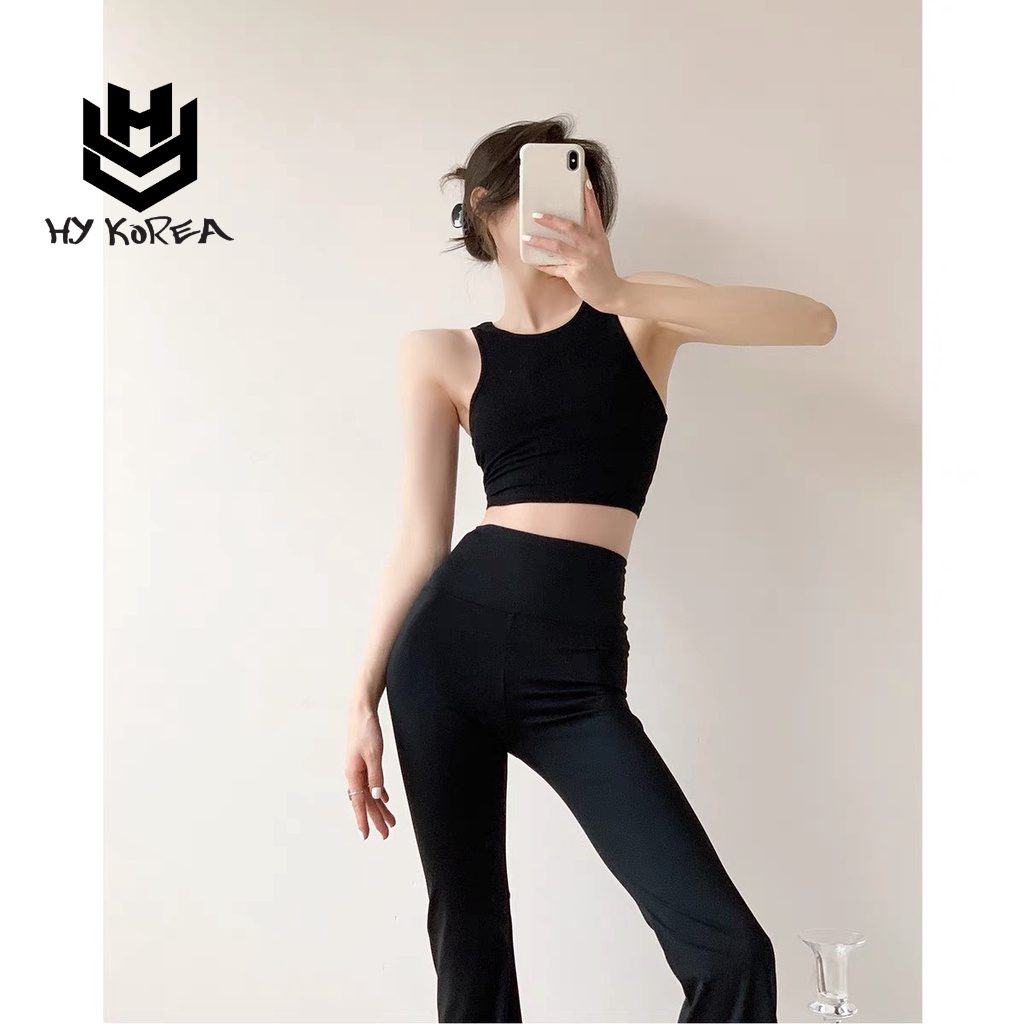 Áo croptop ba lỗ trơn HY KOREA dáng ngắn ôm nữ Freesize