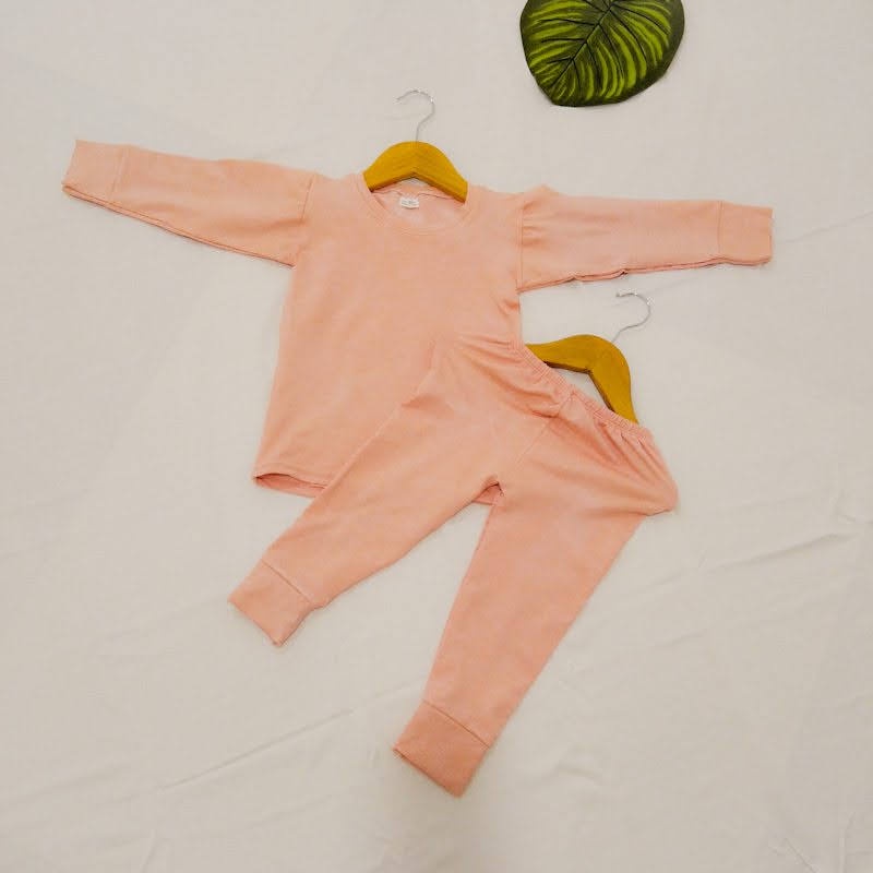 Đồ bộ cho bé - quần áo dài tay thu đông cho trai và gái vào mùa lanh ( bộ thun cotton dày dặn, mềm mát ) màu cam